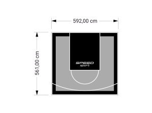 33M2/561X592CM SZARO-CZARNE BOISKO DO KOSZYKÓWKI SPEEDSPORT HEXA POWER PRO