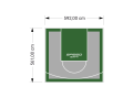 33M2/561X592CM SZARO-ZIELONE BOISKO DO KOSZYKÓWKI SPEEDSPORT HEXA POWER PRO