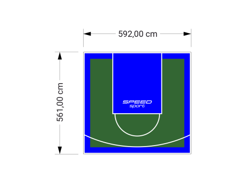 33M2/561X592CM ZIELONO-NIEBIESKIE BOISKO DO KOSZYKÓWKI SPEEDSPORT HEXA POWER PRO