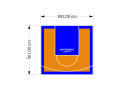 33M2/561X592CM POMARAŃCZOWO-NIEBIESKIE BOISKO DO KOSZYKÓWKI SPEEDSPORT HEXA POWER PRO