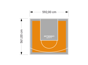 33M2/561X592CM POMARAŃCZOWO-SZARE BOISKO DO KOSZYKÓWKI SPEEDSPORT HEXA POWER PRO