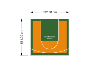 33M2/561X592CM POMARAŃCZOWO-ZIELONE BOISKO DO KOSZYKÓWKI SPEEDSPORT HEXA POWER PRO