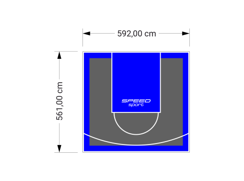 33M2/561X592CM GRAFITOWO-NIEBIESKIE BOISKO DO KOSZYKÓWKI SPEEDSPORT HEXA POWER PRO