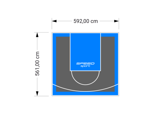 33M2/561X592CM GRAFITOWO-BŁĘKITNE BOISKO DO KOSZYKÓWKI SPEEDSPORT HEXA POWER PRO