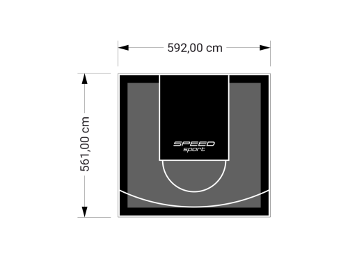 33M2/561X592CM GRAFITOWO-CZARNE BOISKO DO KOSZYKÓWKI SPEEDSPORT HEXA POWER PRO