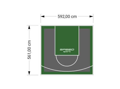 33M2/561X592CM GRAFITOWO-ZIELONE BOISKO DO KOSZYKÓWKI SPEEDSPORT HEXA POWER PRO