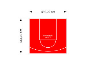 33M2/561X592CM CZERWONE BOISKO DO KOSZYKÓWKI SPEEDSPORT HEXA POWER PRO