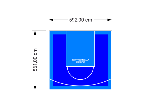 33M2/561X592CM NIEBIESKO-BŁĘKITNE BOISKO DO KOSZYKÓWKI SPEEDSPORT HEXA POWER PRO