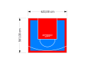 35M2/561X622CM BŁĘKITNO-CZERWONE BOISKO DO KOSZYKÓWKI SPEEDSPORT HEXA POWER PRO