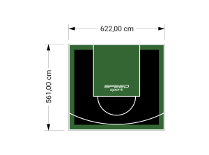 35M2/561X622CM CZARNO-ZIELONE BOISKO DO KOSZYKÓWKI SPEEDSPORT HEXA POWER PRO