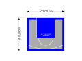 35M2/561X622CM SZARO-NIEBIESKIE BOISKO DO KOSZYKÓWKI SPEEDSPORT HEXA POWER PRO