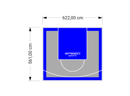 35M2/561X622CM SZARO-NIEBIESKIE BOISKO DO KOSZYKÓWKI SPEEDSPORT HEXA POWER PRO