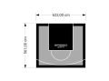 35M2/561X622CM SZARO-CZARNE BOISKO DO KOSZYKÓWKI SPEEDSPORT HEXA POWER PRO