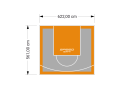 35M2/561X622CM SZARO-POMARAŃCZOWE BOISKO DO KOSZYKÓWKI SPEEDSPORT HEXA POWER PRO