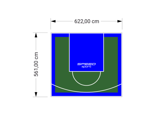 35M2/561X622CM ZIELONO-NIEBIESKIE BOISKO DO KOSZYKÓWKI SPEEDSPORT HEXA POWER PRO