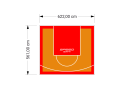 35M2/561X622CM POMARAŃCZOWO-CZERWONE BOISKO DO KOSZYKÓWKI SPEEDSPORT HEXA POWER PRO