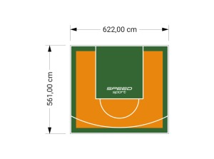 35M2/561X622CM POMARAŃCZOWO-ZIELONE BOISKO DO KOSZYKÓWKI SPEEDSPORT HEXA POWER PRO