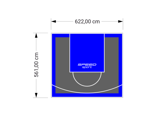 35M2/561X622CM GRAFITOWO-NIEBIESKIE BOISKO DO KOSZYKÓWKI SPEEDSPORT HEXA POWER PRO