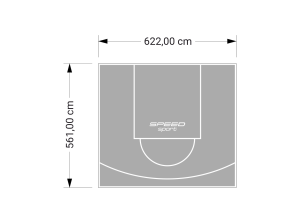 35M2/561X622CM SZARE BOISKO DO KOSZYKÓWKI SPEEDSPORT HEXA POWER PRO