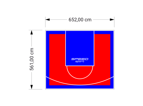 37M2/561X652CM CZERWONO-NIEBIESKIE BOISKO DO KOSZYKÓWKI SPEEDSPORT HEXA POWER PRO