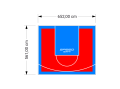 37M2/561X652CM CZERWONO-BŁĘKITNE BOISKO DO KOSZYKÓWKI SPEEDSPORT HEXA POWER PRO