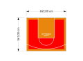 37M2/561X652CM CZERWONO-POMARAŃCZOWE BOISKO DO KOSZYKÓWKI SPEEDSPORT HEXA POWER PRO