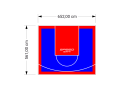 37M2/561X652CM NIEBIESKO-CZERWONE BOISKO DO KOSZYKÓWKI SPEEDSPORT HEXA POWER PRO