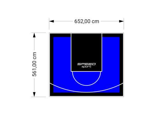 37M2/561X652CM NIEBIESKO-CZARNE BOISKO DO KOSZYKÓWKI SPEEDSPORT HEXA POWER PRO