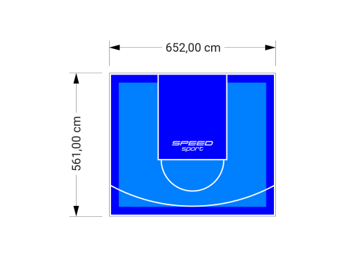37M2/561X652CM BŁĘKITNO-NIEBIESKIE BOISKO DO KOSZYKÓWKI SPEEDSPORT HEXA POWER PRO