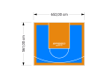 37M2/561X652CM BŁĘKITNO-POMARAŃCZOWE BOISKO DO KOSZYKÓWKI SPEEDSPORT HEXA POWER PRO