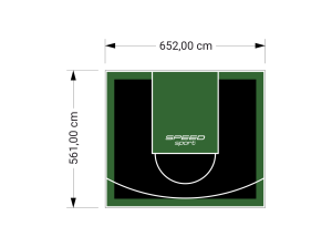 37M2/561X652CM CZARNO-ZIELONE BOISKO DO KOSZYKÓWKI SPEEDSPORT HEXA POWER PRO
