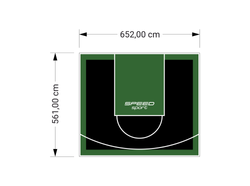 37M2/561X652CM CZARNO-ZIELONE BOISKO DO KOSZYKÓWKI SPEEDSPORT HEXA POWER PRO
