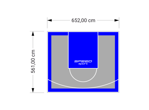 37M2/561X652CM SZARO-NIEBIESKIE BOISKO DO KOSZYKÓWKI SPEEDSPORT HEXA POWER PRO