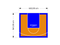 37M2/561X652CM POMARAŃCZOWO-NIEBIESKIE BOISKO DO KOSZYKÓWKI SPEEDSPORT HEXA POWER PRO