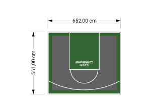 37M2/561X652CM GRAFITOWO-ZIELONE BOISKO DO KOSZYKÓWKI SPEEDSPORT HEXA POWER PRO
