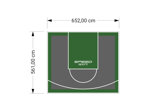 37M2/561X652CM GRAFITOWO-ZIELONE BOISKO DO KOSZYKÓWKI SPEEDSPORT HEXA POWER PRO