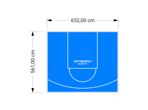 37M2/561X652CM BŁĘKITNE BOISKO DO KOSZYKÓWKI SPEEDSPORT HEXA POWER PRO