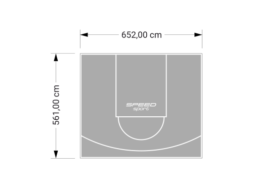 37M2/561X652CM SZARE BOISKO DO KOSZYKÓWKI SPEEDSPORT HEXA POWER PRO