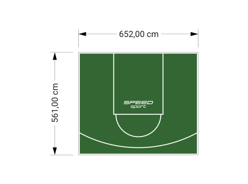 37M2/561X652CM ZIELONE BOISKO DO KOSZYKÓWKI SPEEDSPORT HEXA POWER PRO