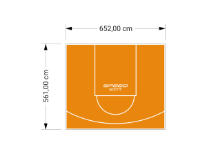 37M2/561X652CM POMARAŃCZOWE BOISKO DO KOSZYKÓWKI SPEEDSPORT HEXA POWER PRO