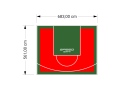 38M2/561X683CM CZERWONO-ZIELONE BOISKO DO KOSZYKÓWKI SPEEDSPORT HEXA POWER PRO