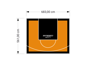 38M2/561X683CM POMARAŃCZOWO-CZARNE BOISKO DO KOSZYKÓWKI SPEEDSPORT HEXA POWER PRO