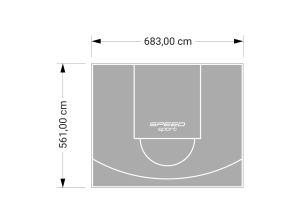 38M2/561X683CM SZARE BOISKO DO KOSZYKÓWKI SPEEDSPORT HEXA POWER PRO