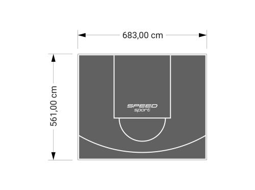 38M2/561X683CM GRAFITOWE BOISKO DO KOSZYKÓWKI SPEEDSPORT HEXA POWER PRO