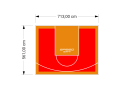 40M2/561X713CM CZERWONO-POMARAŃCZOWE BOISKO DO KOSZYKÓWKI SPEEDSPORT HEXA POWER PRO