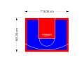 40M2/561X713CM NIEBIESKO-CZERWONE BOISKO DO KOSZYKÓWKI SPEEDSPORT HEXA POWER PRO