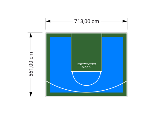 40M2/561X713CM BŁĘKITNO-ZIELONE BOISKO DO KOSZYKÓWKI SPEEDSPORT HEXA POWER PRO