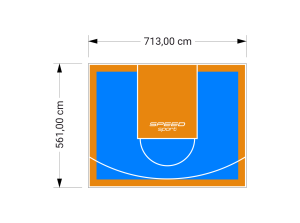 40M2/561X713CM BŁĘKITNO-POMARAŃCZOWE BOISKO DO KOSZYKÓWKI SPEEDSPORT HEXA POWER PRO