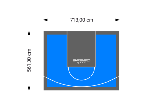40M2/561X713CM BŁĘKITNO-GRAFITOWE BOISKO DO KOSZYKÓWKI SPEEDSPORT HEXA POWER PRO