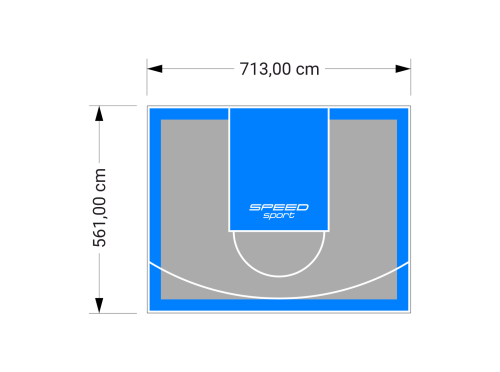 40M2/561X713CM SZARO-BŁĘKITNE BOISKO DO KOSZYKÓWKI SPEEDSPORT HEXA POWER PRO